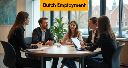 Diverse colleagues in a modern Dutch office