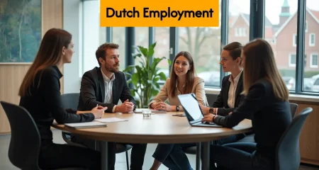 Diverse colleagues in a modern Dutch office
