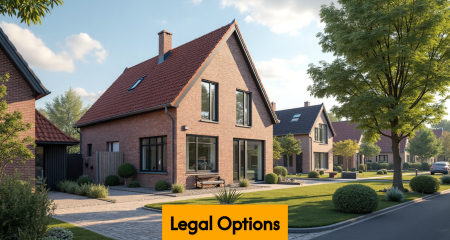 Dutch residential street with construction in progress