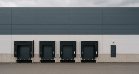 a row of loading docks